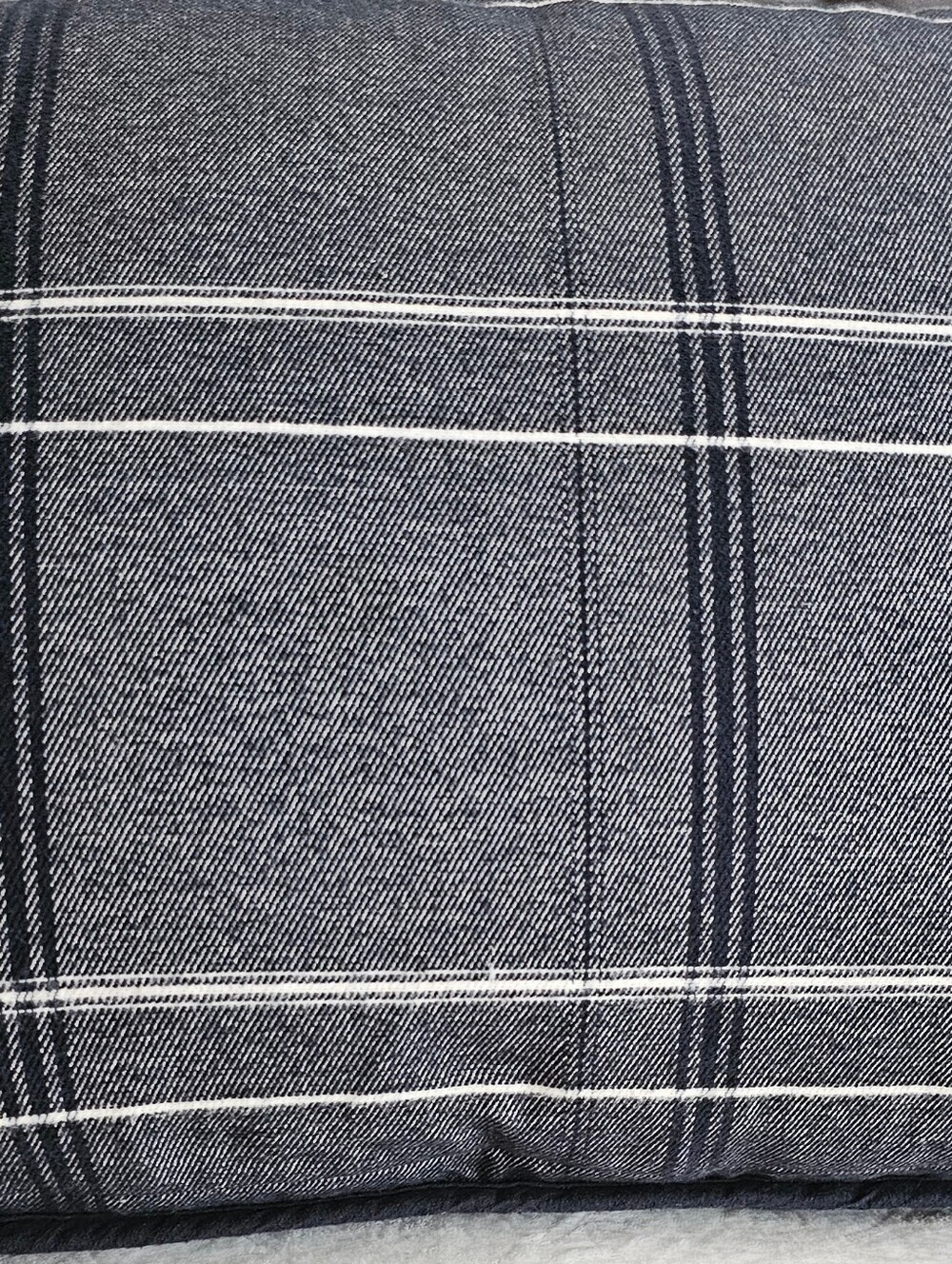 UGG Reversible King Pillow Sham Cover Only Blk Plaid & Dark Gray Faux Fur Euc